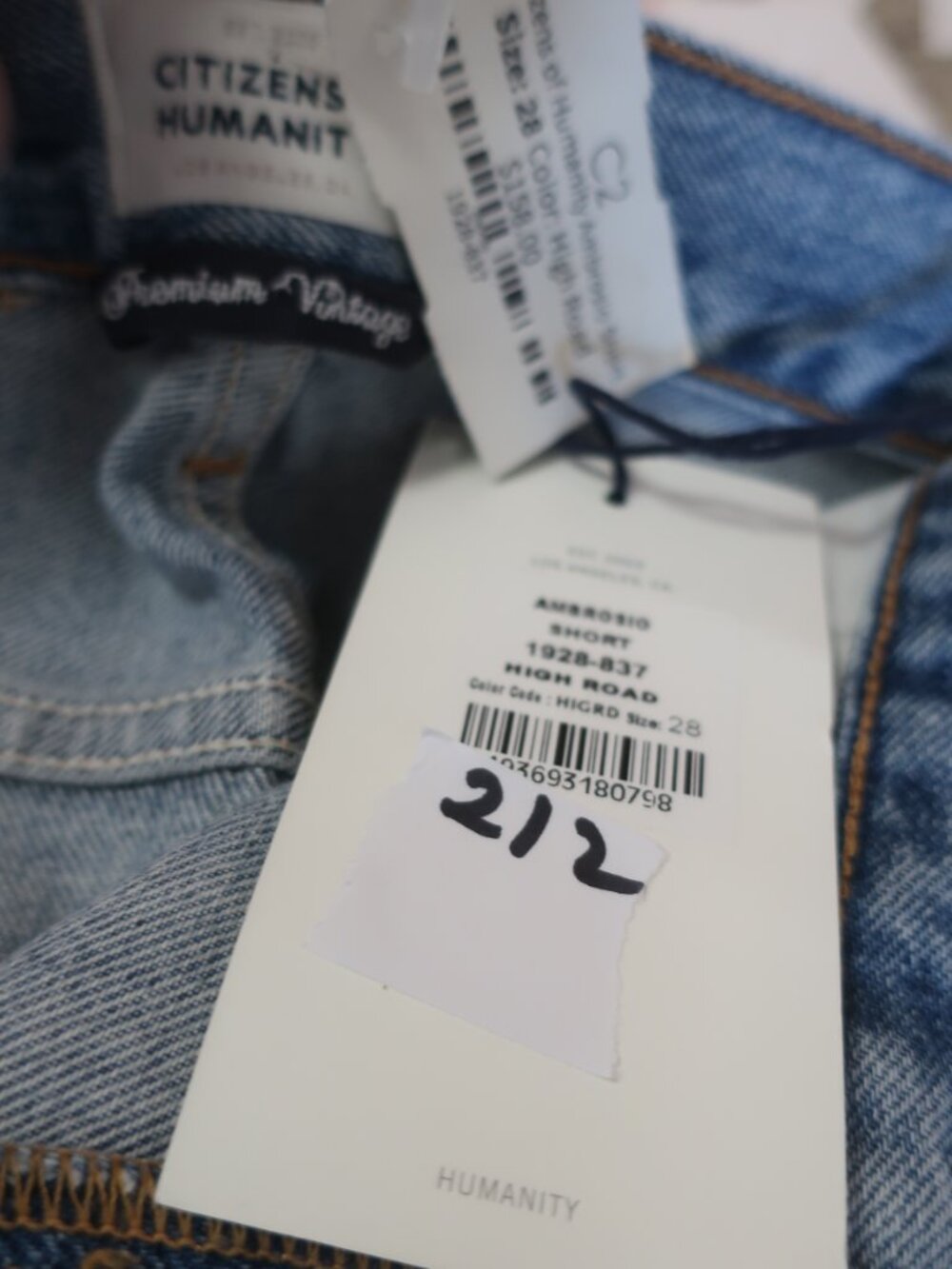 NWT Womens COH Citizens of Humanity (Item-212) Blue Ambrosio High Road Short 28 - Picture 11 of 11